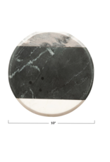 Creative Co-Op Marble Black and White Round Cheese Board