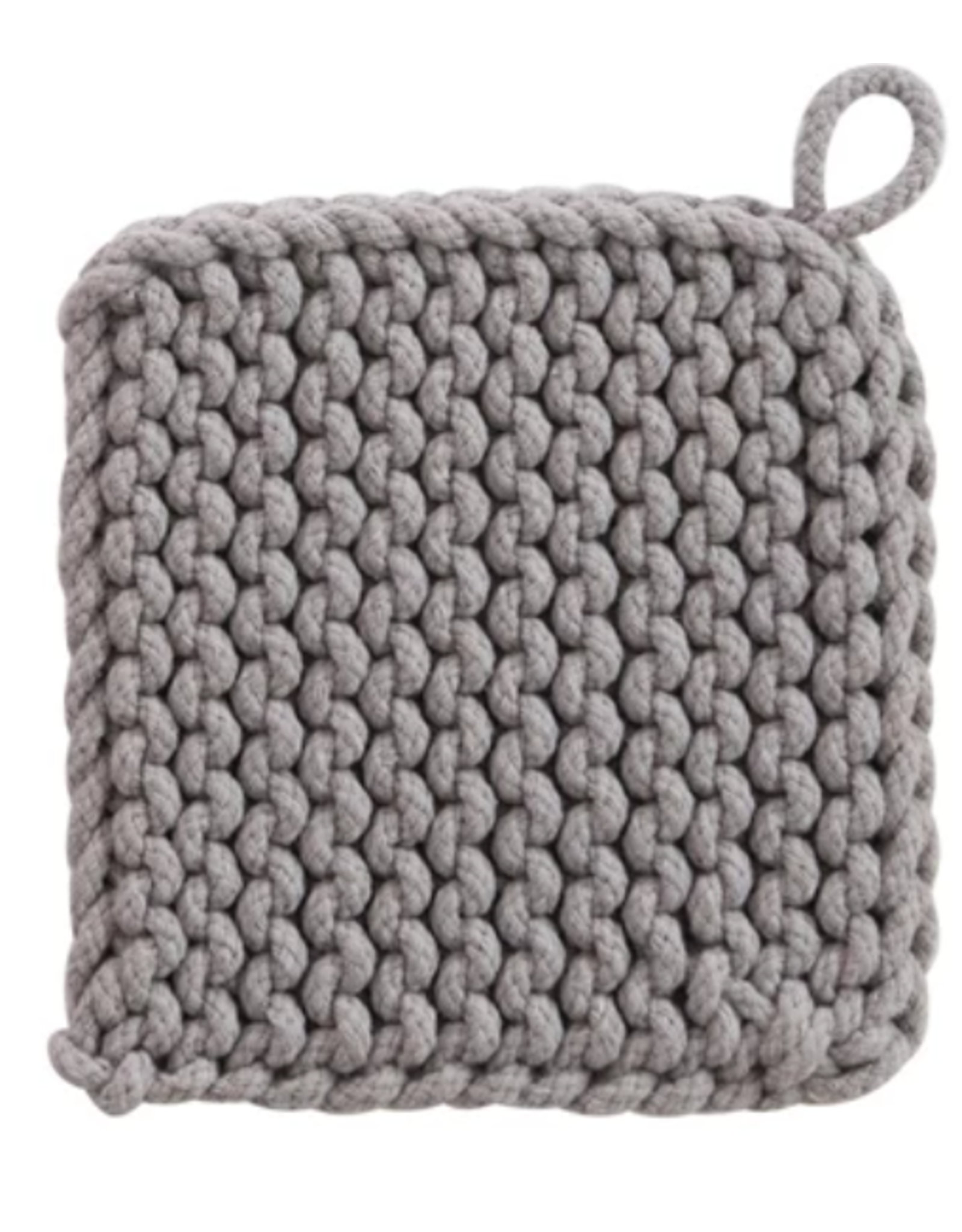 Creative Co-Op Cotton Crocheted Pot Holder Soft Neutrals