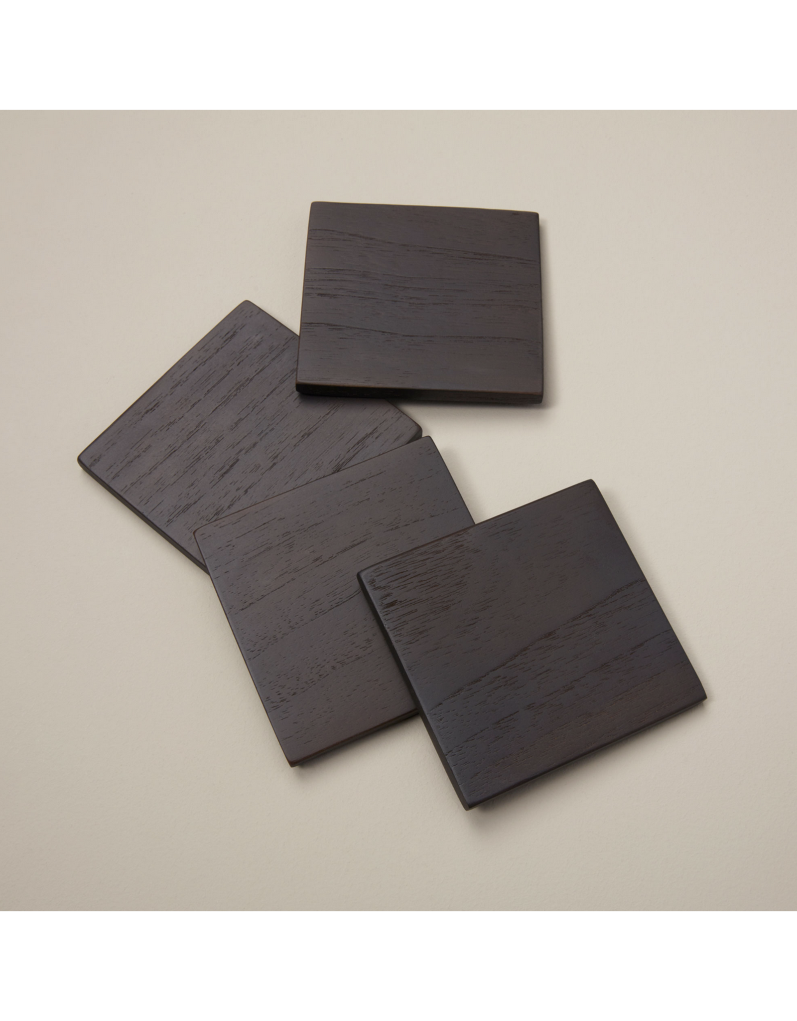 Be Home Ebony Teak Coasters, set of 4 (engraving included)