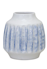Melrose Blue & White Ceramic Rotund Pot