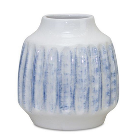 Melrose Blue & White Ceramic Rotund Pot