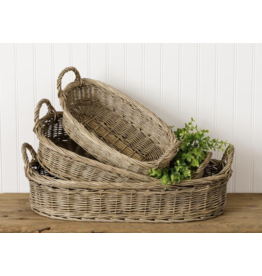 audreys Nesting Oval Wicker Basket, Large