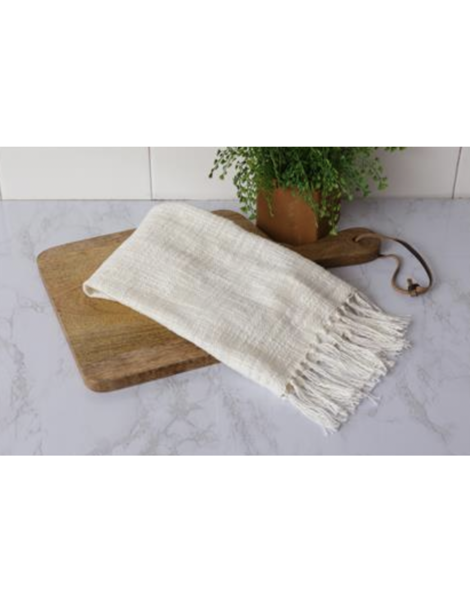 audreys White Slub Tea Towel
