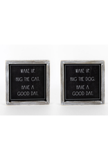 Adams & Co. Wake Up Hug The Dog/Cat Reversible Sign
