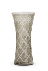 Park Hill Smokey Glass Etched Vase