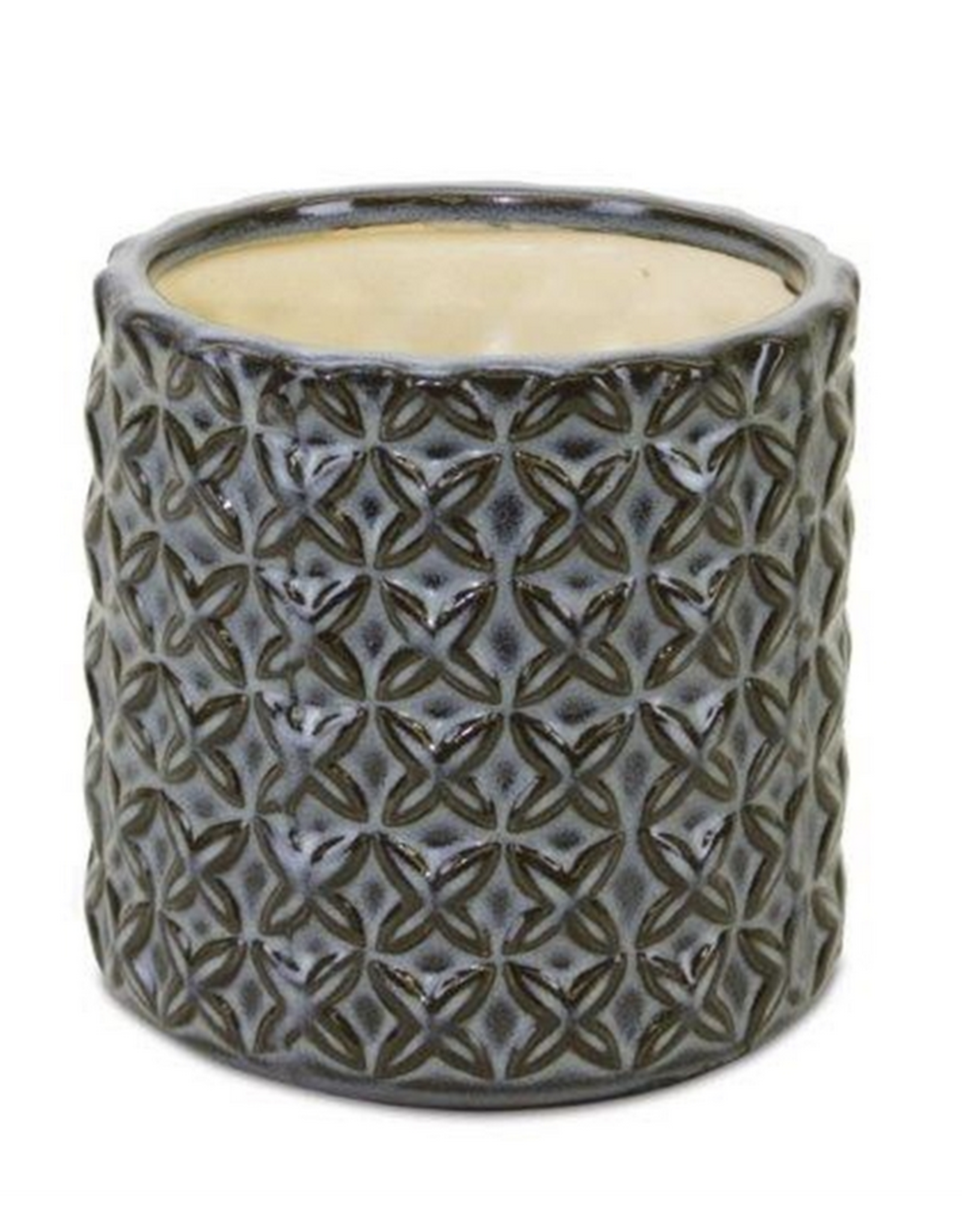 Melrose Grey with Brown Accent Terra Cotta Pot, Small