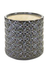 Melrose Grey with Brown Accent Terra Cotta Pot, Large