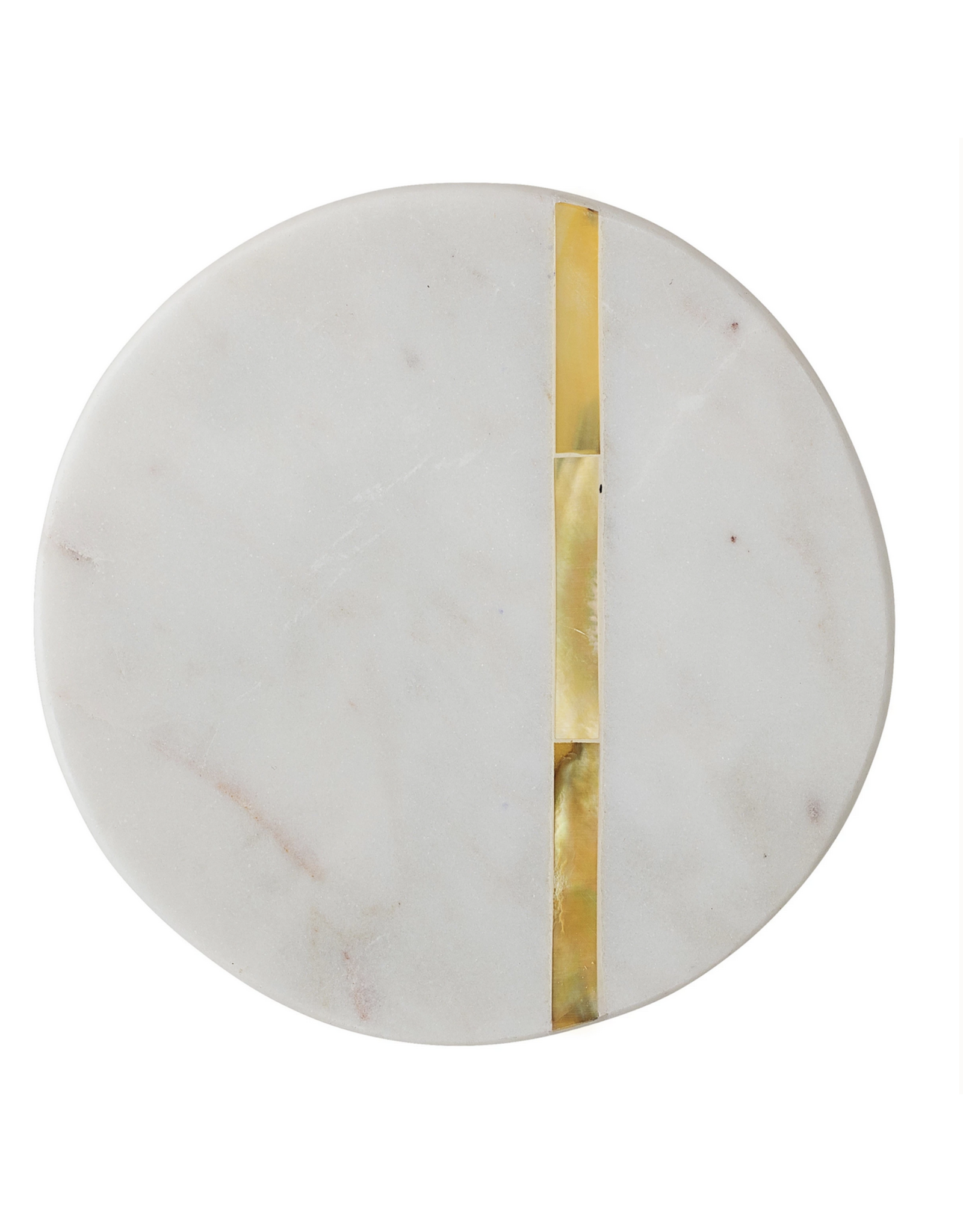 Bloomingville Round Marble Coasters with Pearl Inlay, set of 4