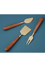 Be Home Gold & Wood Cheese Charcuterie Tools, set of 3