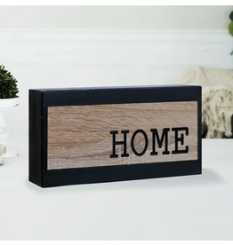 VIP Home & Garden Two Tone Wood Block "Home" Sign