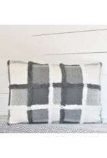 PD Home & Garden Gray and White Check Pillow