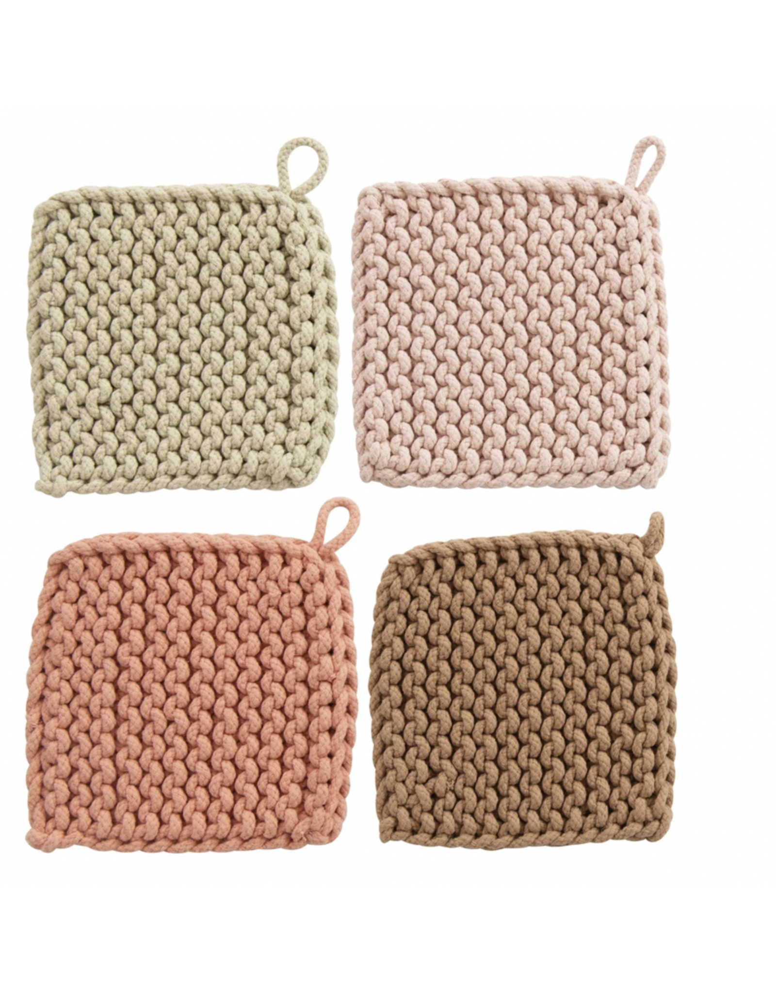 Creative Co-Op Cotton Crocheted Pot Holder