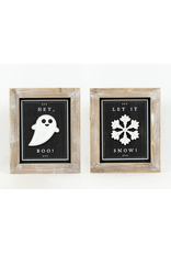 Adams & Co. Hey Boo/Let It Snow Reversible Sign