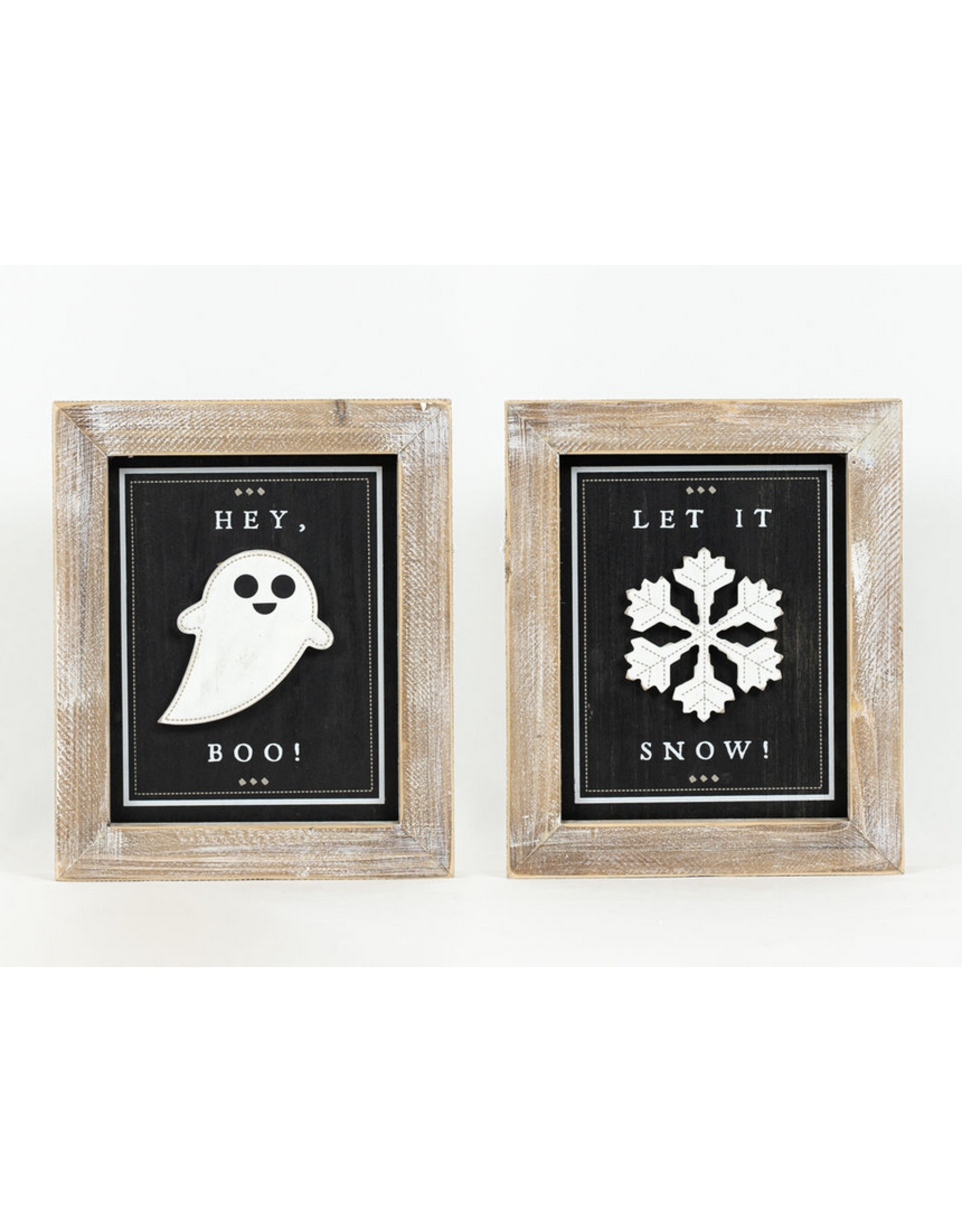Adams & Co. Hey Boo/Let It Snow Reversible Sign