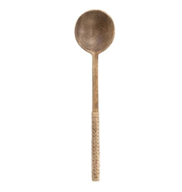 Creative Co-Op Mango Wood Spoon with Bamboo Wrapped Handle