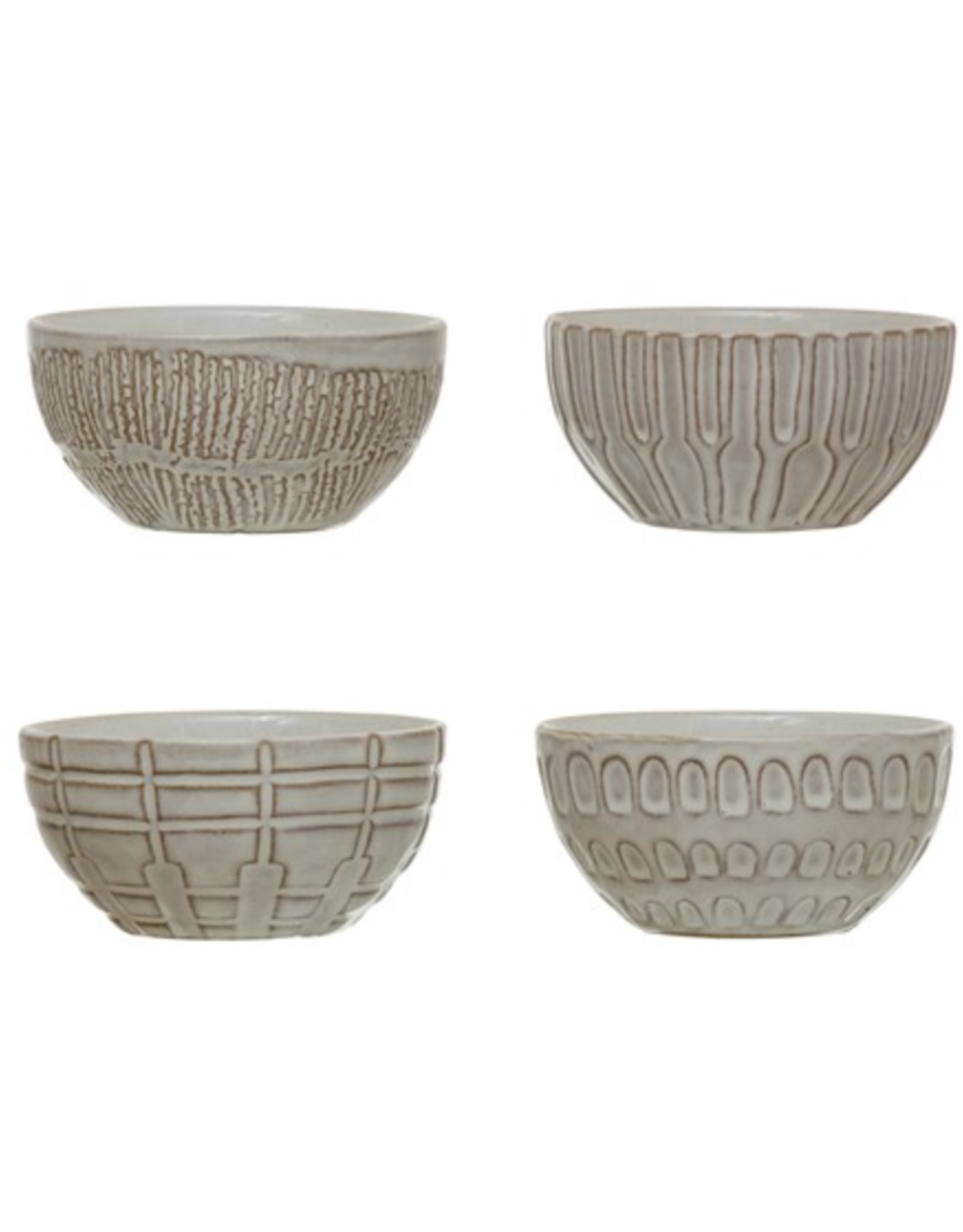 Creative Co-Op Debossed Stoneware Bowl