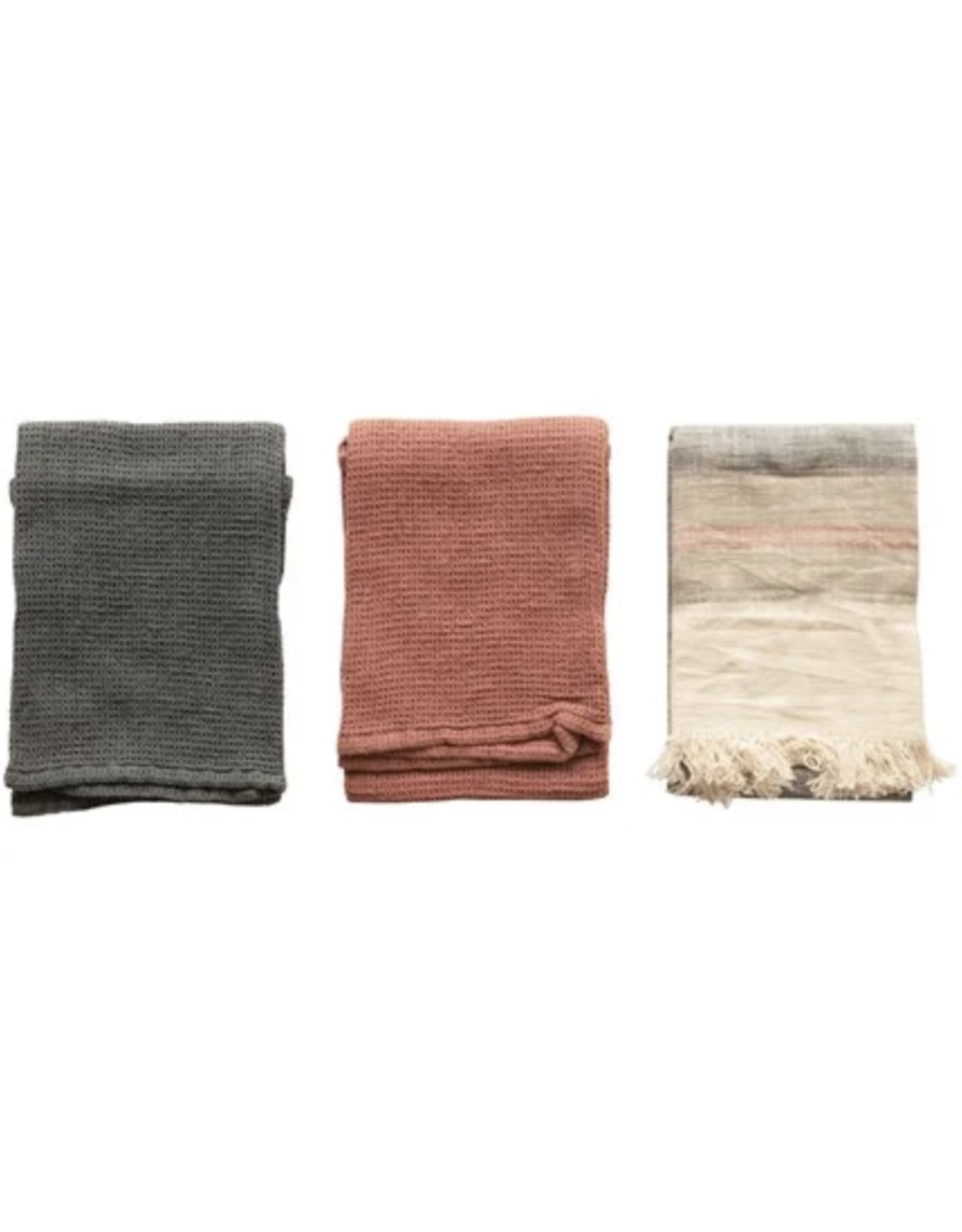 Creative Co-Op Multi Color Cotton Tea Towels, set of 3