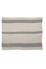 Creative Co-Op 60 x 50  Cotton Throw with Stripes & Frayed Edge