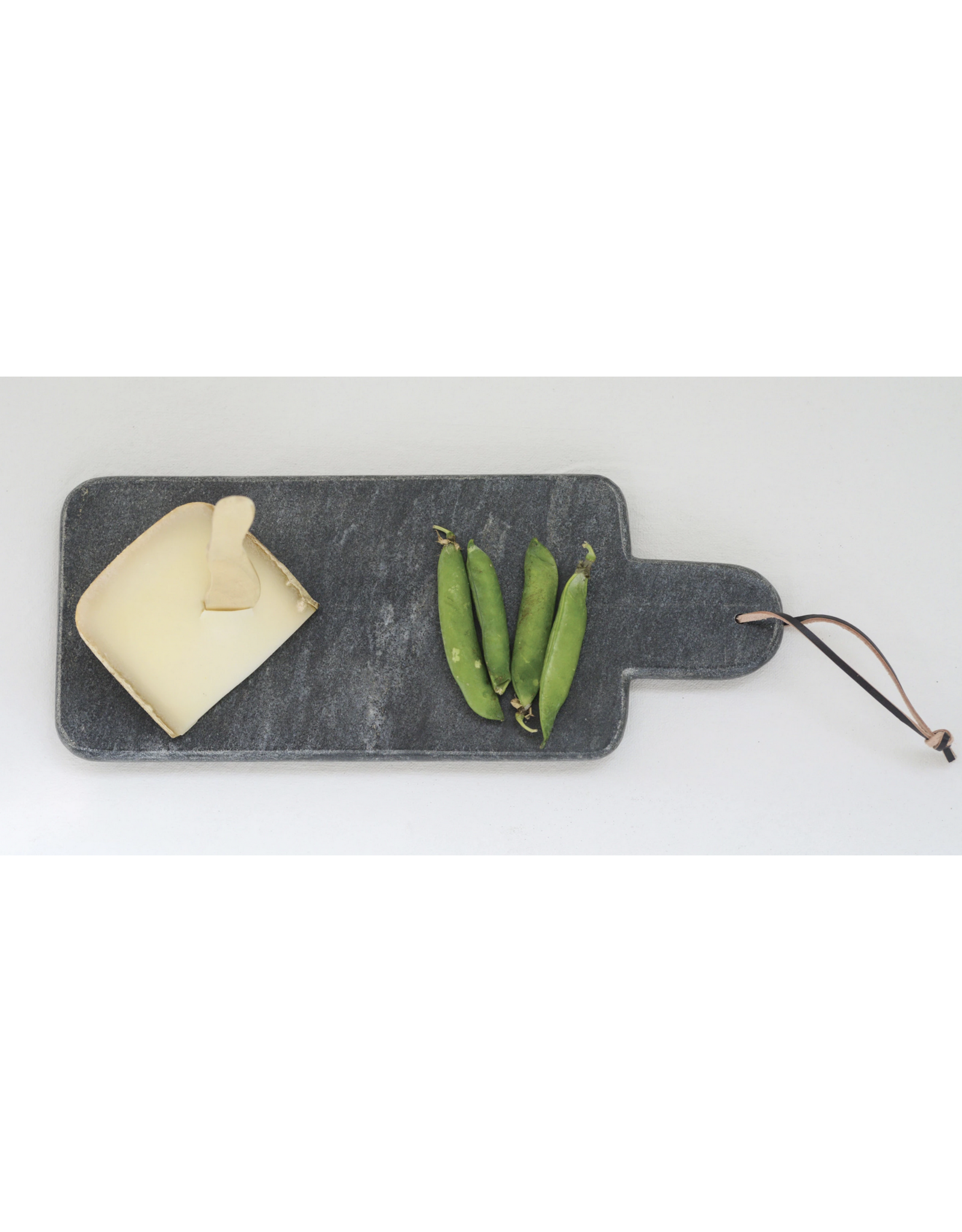 Creative Co-Op Black Marble Cheese/Cutting Board with Handle