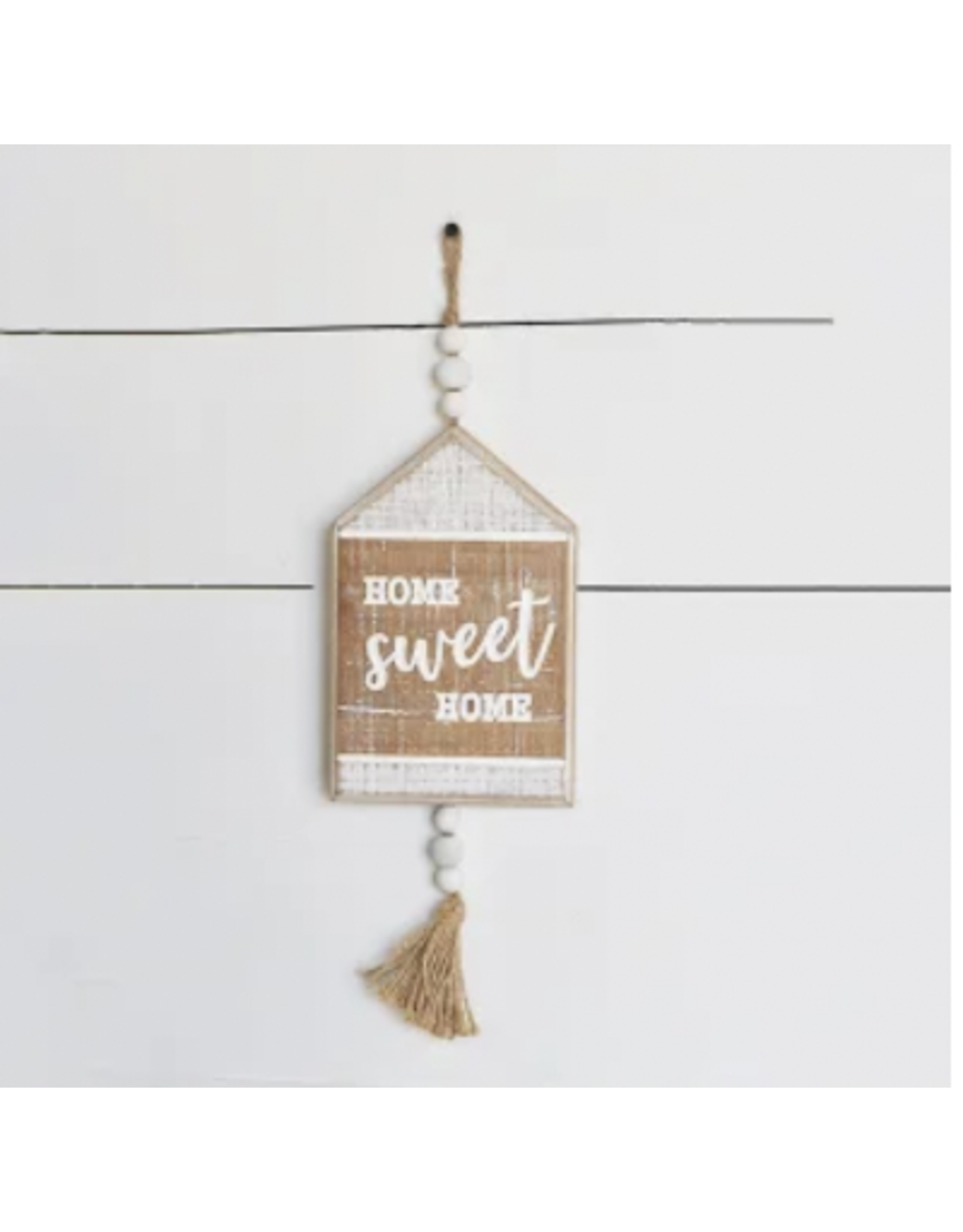 PD Home & Garden Home Sweet Home Wood Sign with Bead