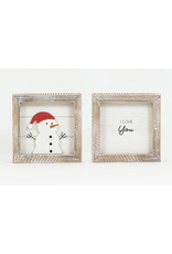Adams & Co. Snowman/I Love You Reversible Sign 5 x 5