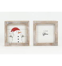 Adams & Co. Snowman/I Love You Reversible Sign 5 x 5