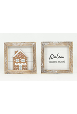 Adams & Co. Gingerbread House/Relax Reversible Sign 5 x 5