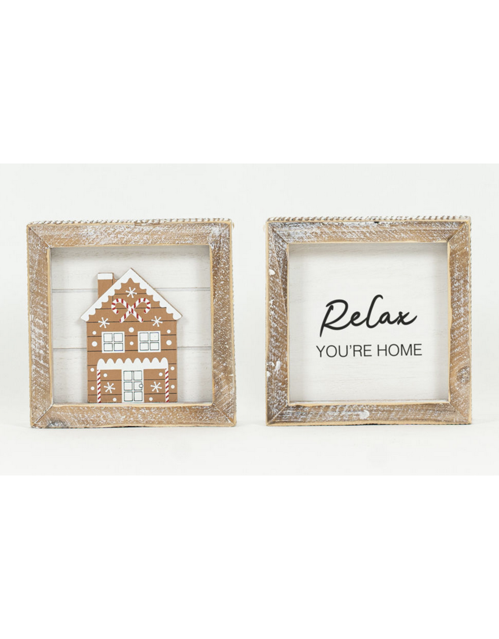 Adams & Co. Gingerbread House/Relax Reversible Sign 5 x 5