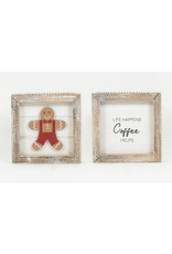 Adams & Co. Gingerbread Man/Coffee Helps Reversible Sign