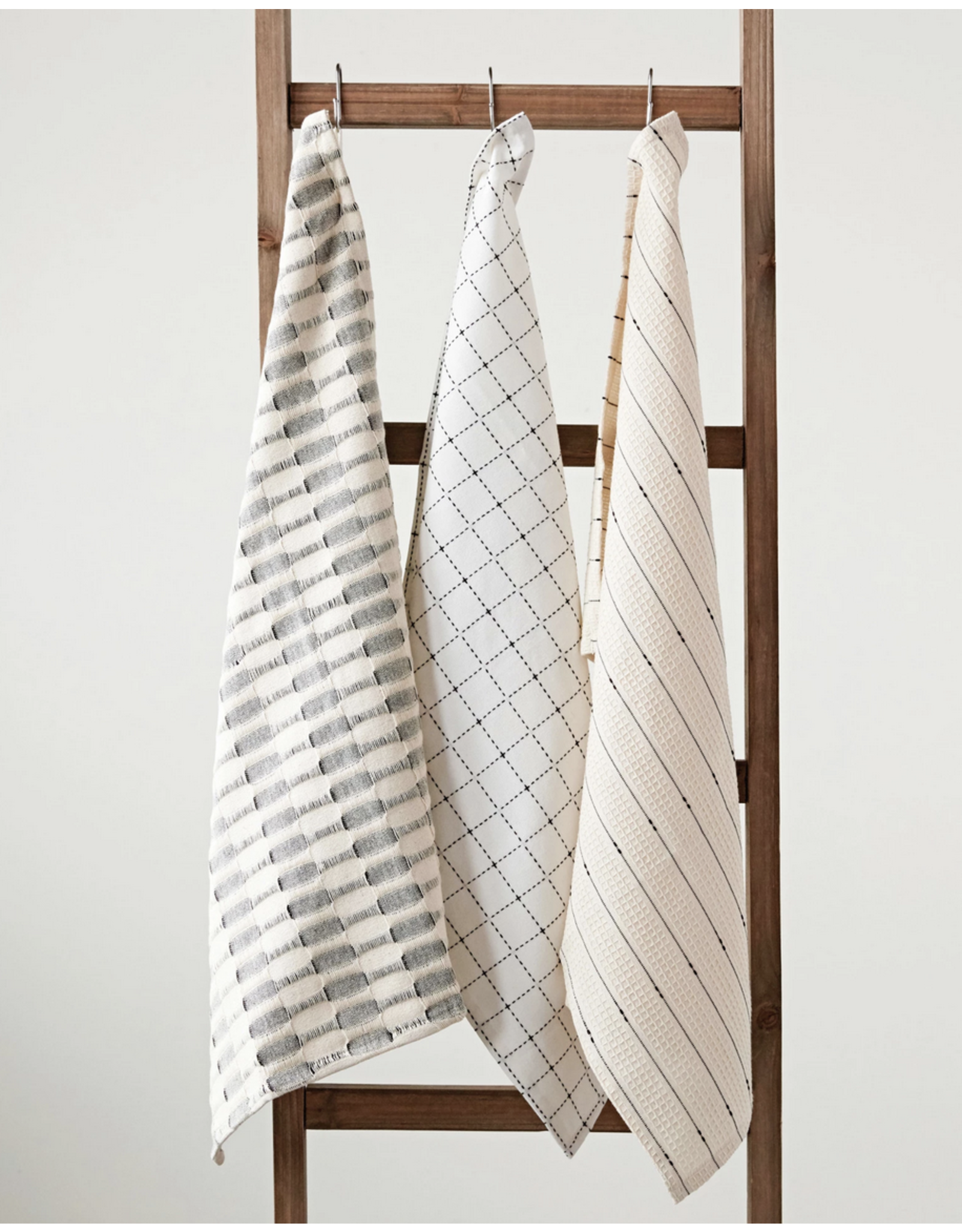 Beige and Black Tea Towel Set