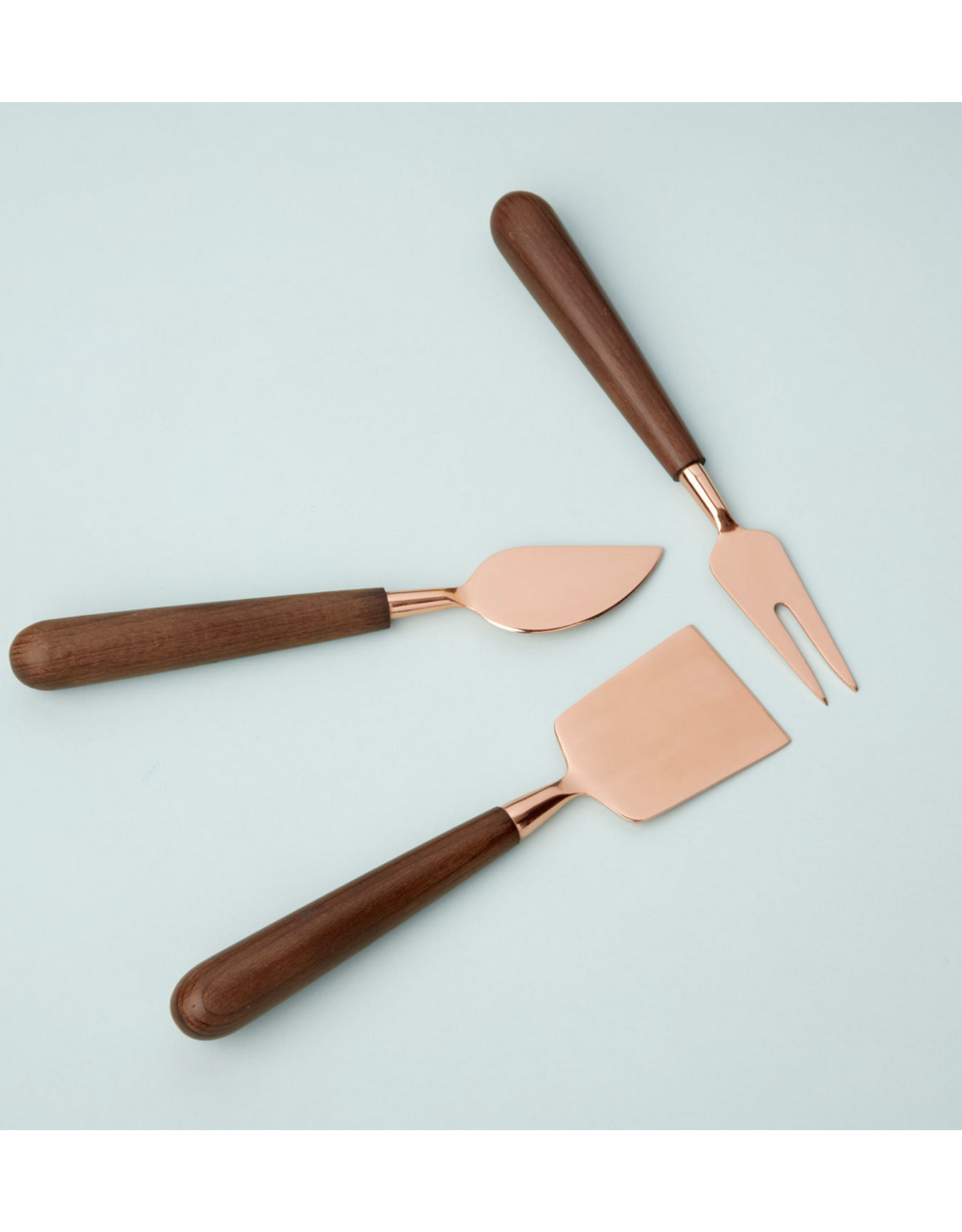 Be Home Copper & Wood Cheese Tools, set of 3