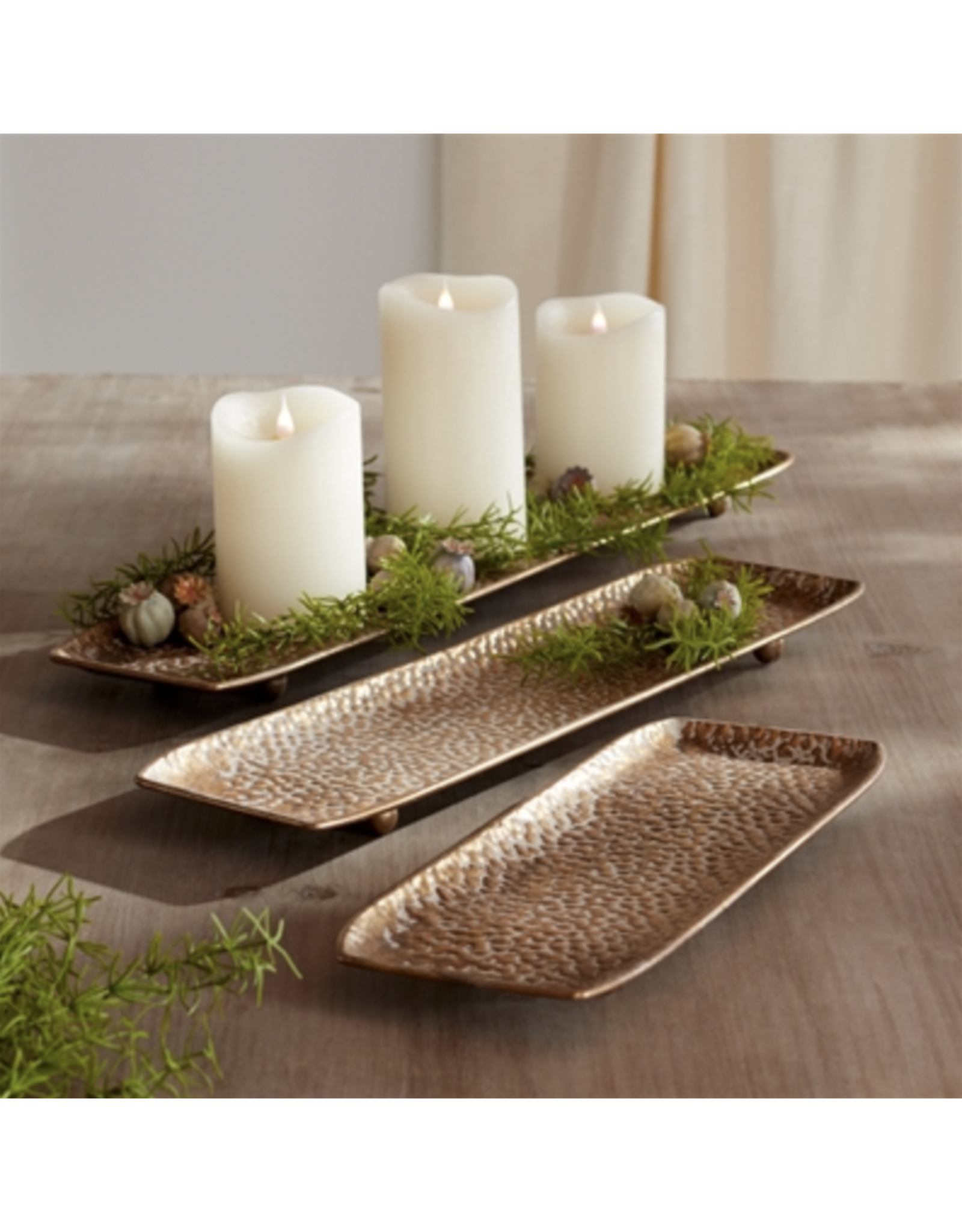 Melrose Gold Metal Hammered Tray, Small