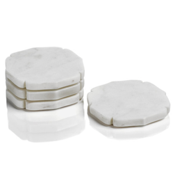 Zodax Pietre White Marble Coasters, set of 4