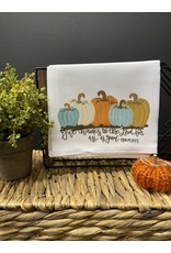 Doodles by Rebekah Give Thanks To The Lord, Pumpkin Tea Towel