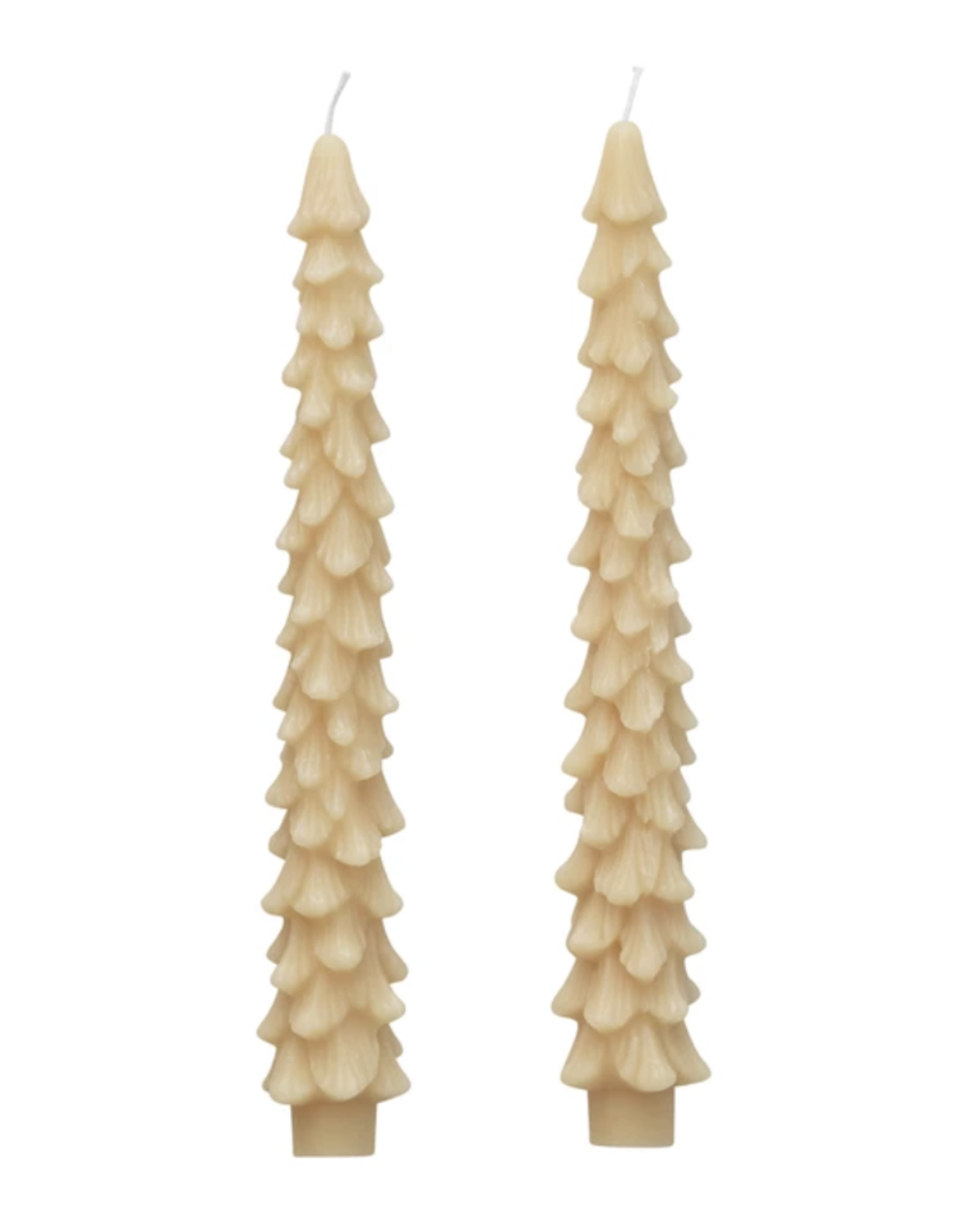 Creative Co-Op Unscented Tree Shaped Taper Candles, set of 2