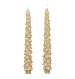 Creative Co-Op Unscented Tree Shaped Taper Candles, set of 2