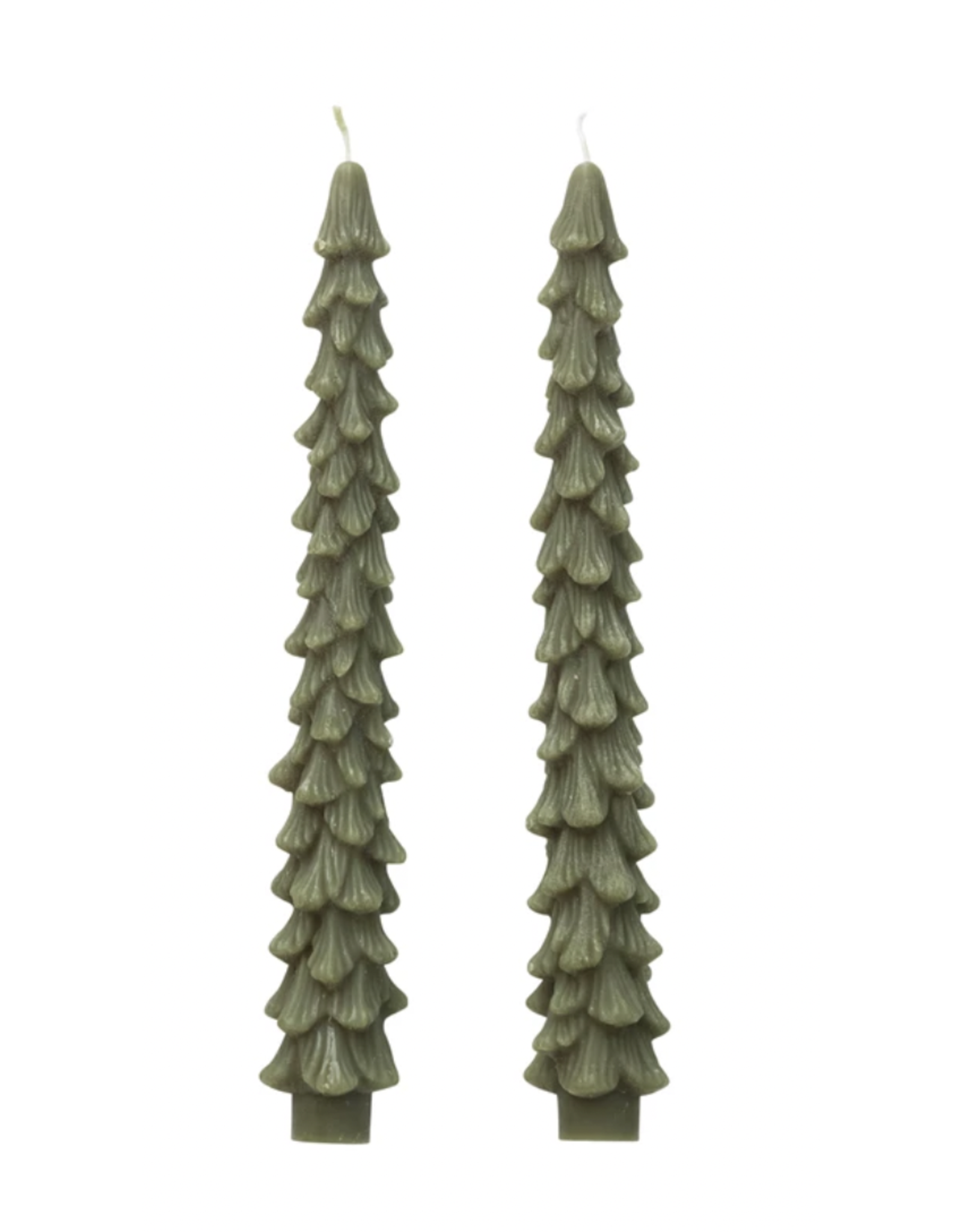 Creative Co-Op Unscented Tree Shaped Taper Candles, set of 2