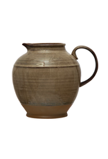 Creative Co-Op Stoneware Glazed Pitcher Brown