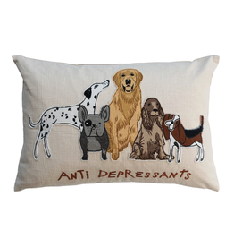 Creative Co-Op Embroidered Dog Pillow
