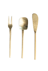 Bloomingville Hammered Stainless Steel Appetizer Utensils, set of 3