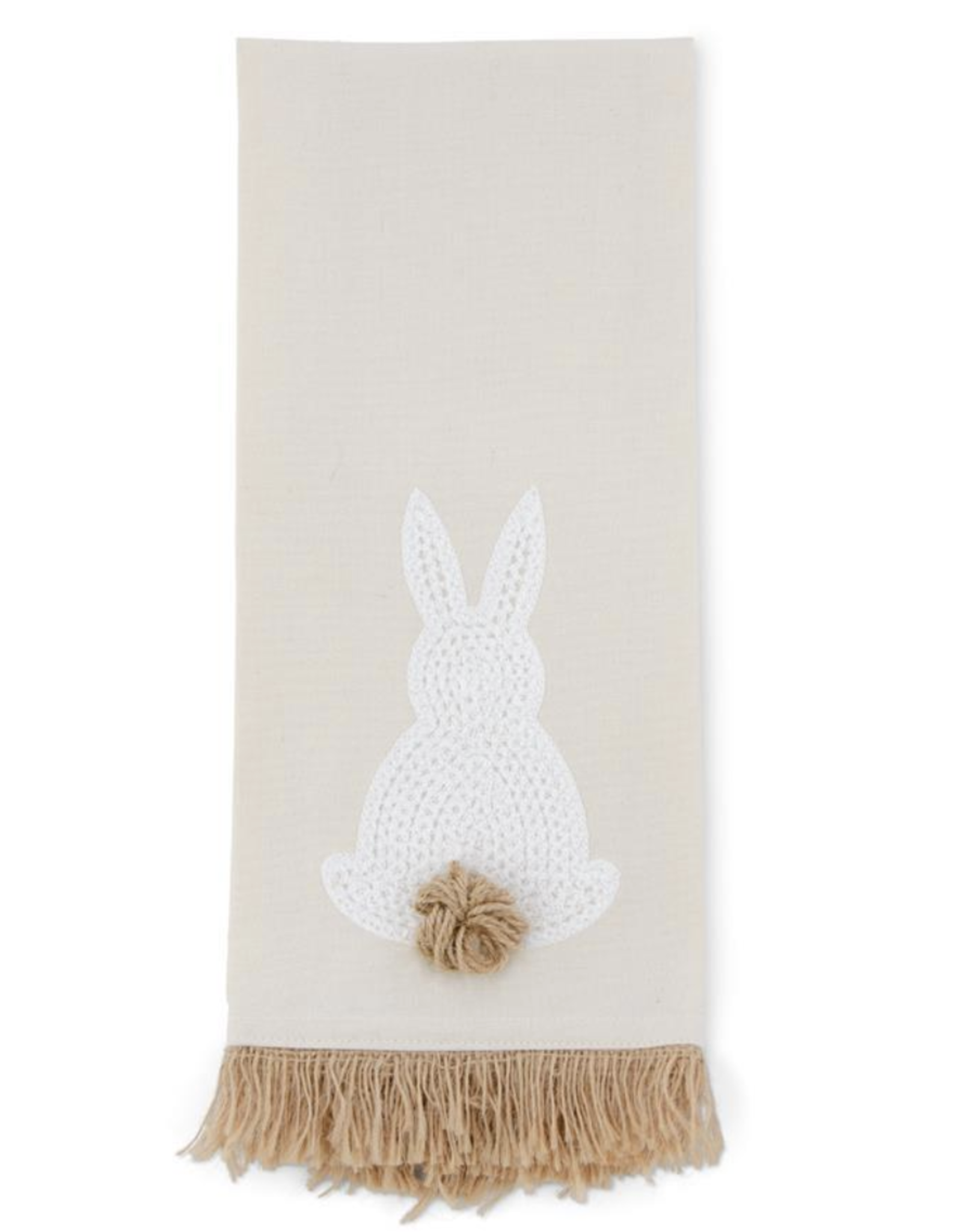 K & K White Embroidered Easter Bunny Tea Towel