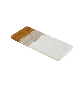 Creative Brands White/Gray Marble with Wood Serving Board
