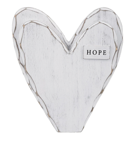 Glory Haus Hope White Wooden Heart