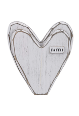 Glory Haus Faith White Wooden Heart