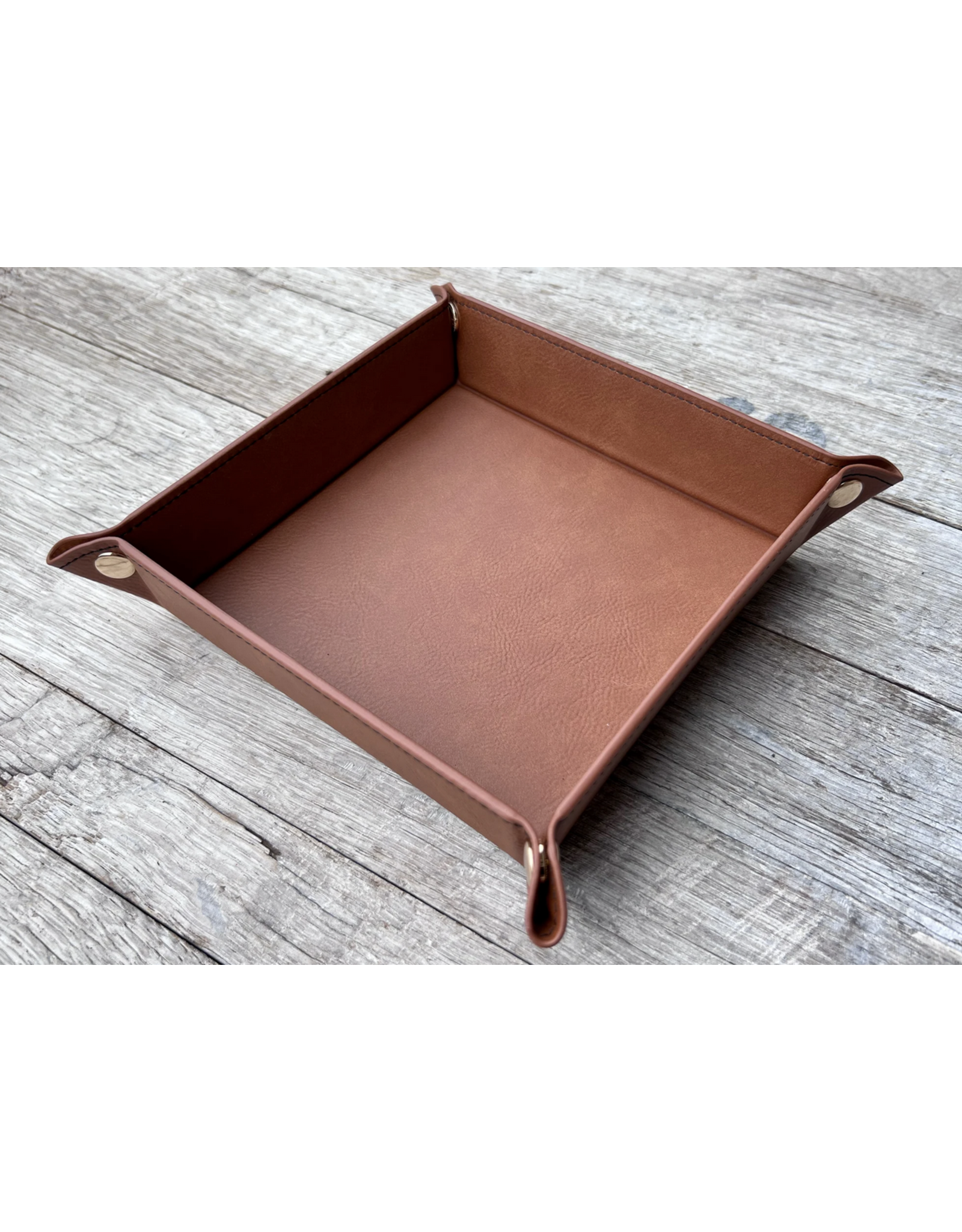 KW Custom Creations 2 Leather Valet Tray (includes engraving)