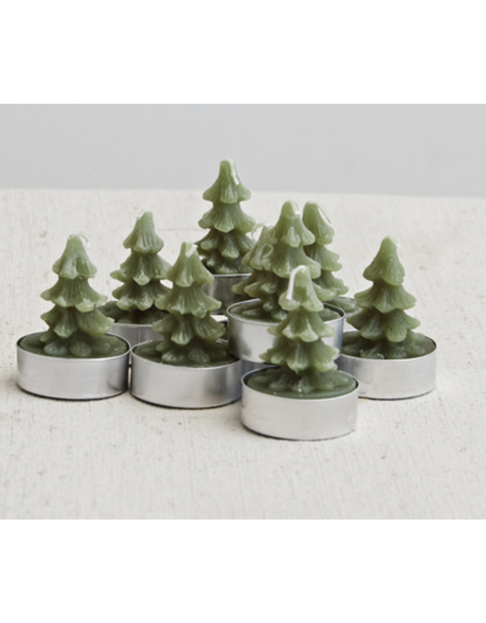 Creative Co-Op Unscented Christmas Tree Tea Lights, set of 9