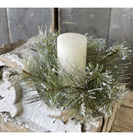 Lancaster & Vintage Snowy Fir Candle Ring, 10"