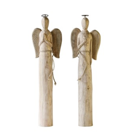 Creative Co-Op Hand Carved Tall Mango Wood Angel