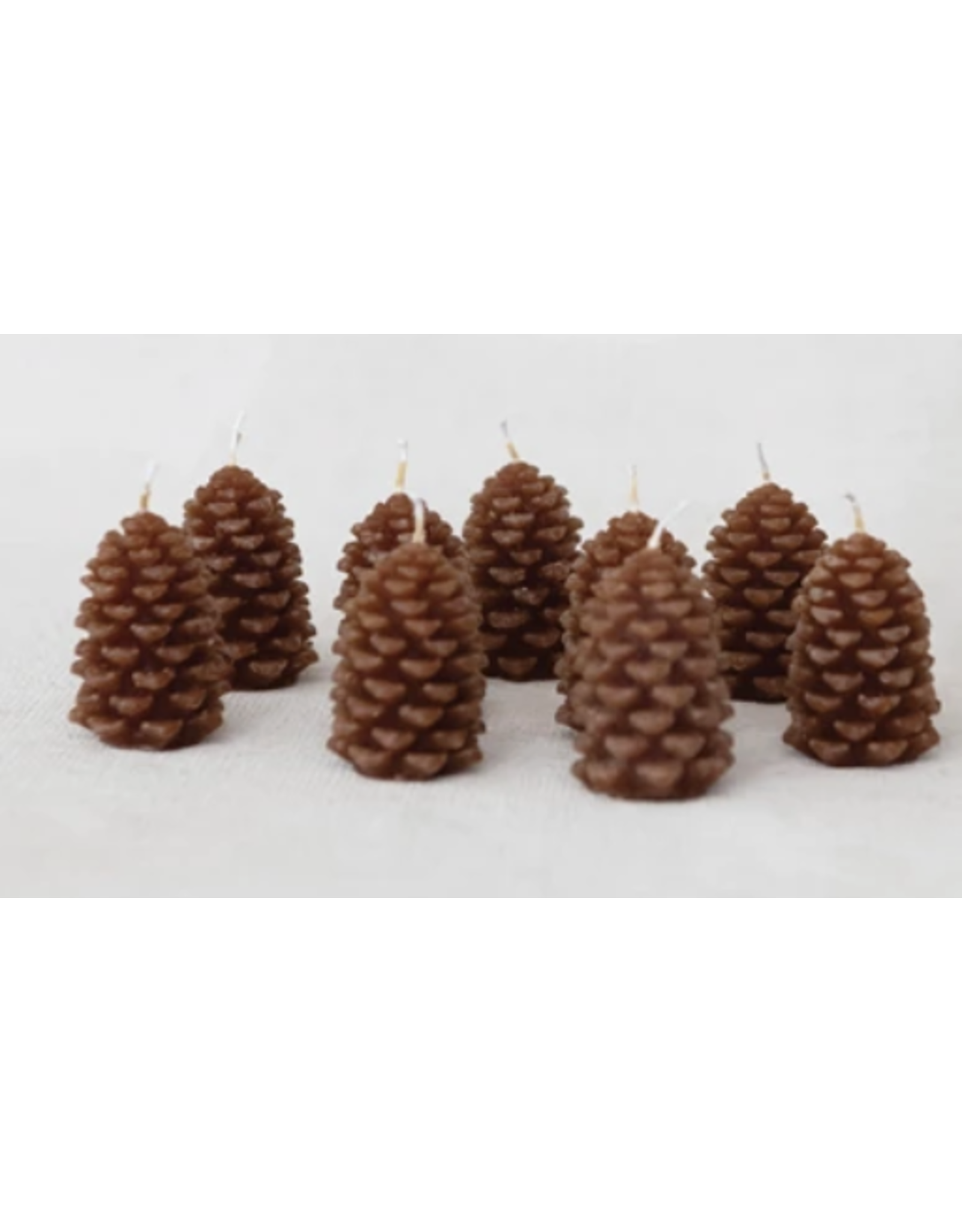 Creative Co-Op Unscented Brown Pinecone Shaped Tealights, set of 9