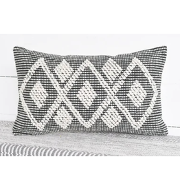 PD Home & Garden Black & Natural Diamond Pattern Pillow